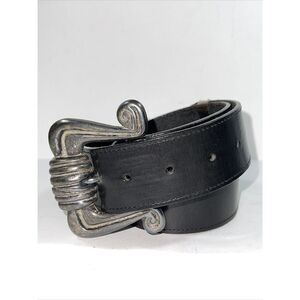 Jennifer Graham Wide Buckle Leather Belt Size S